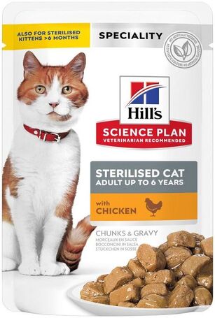 Hill's Science Plan Adult Sterlised Cat Chicken szószos macskaeledel