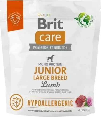 Brit Care Junior Large Breed Lamb & Rice hipoallergén kutyatáp nagytestű kutyáknak