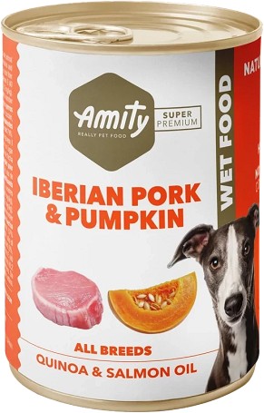 Amity Iberian Pork & Pumpkin, Quinoa & Salmon Oil konzerv kutyáknak (24 x 400 g) 9600 g