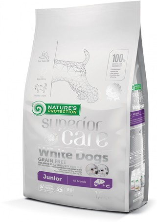 Nature's Protection Superior Care - White Dogs Junior Grain Free Salmon | Fehér szőrű, kistestű, növendék kutyáknak