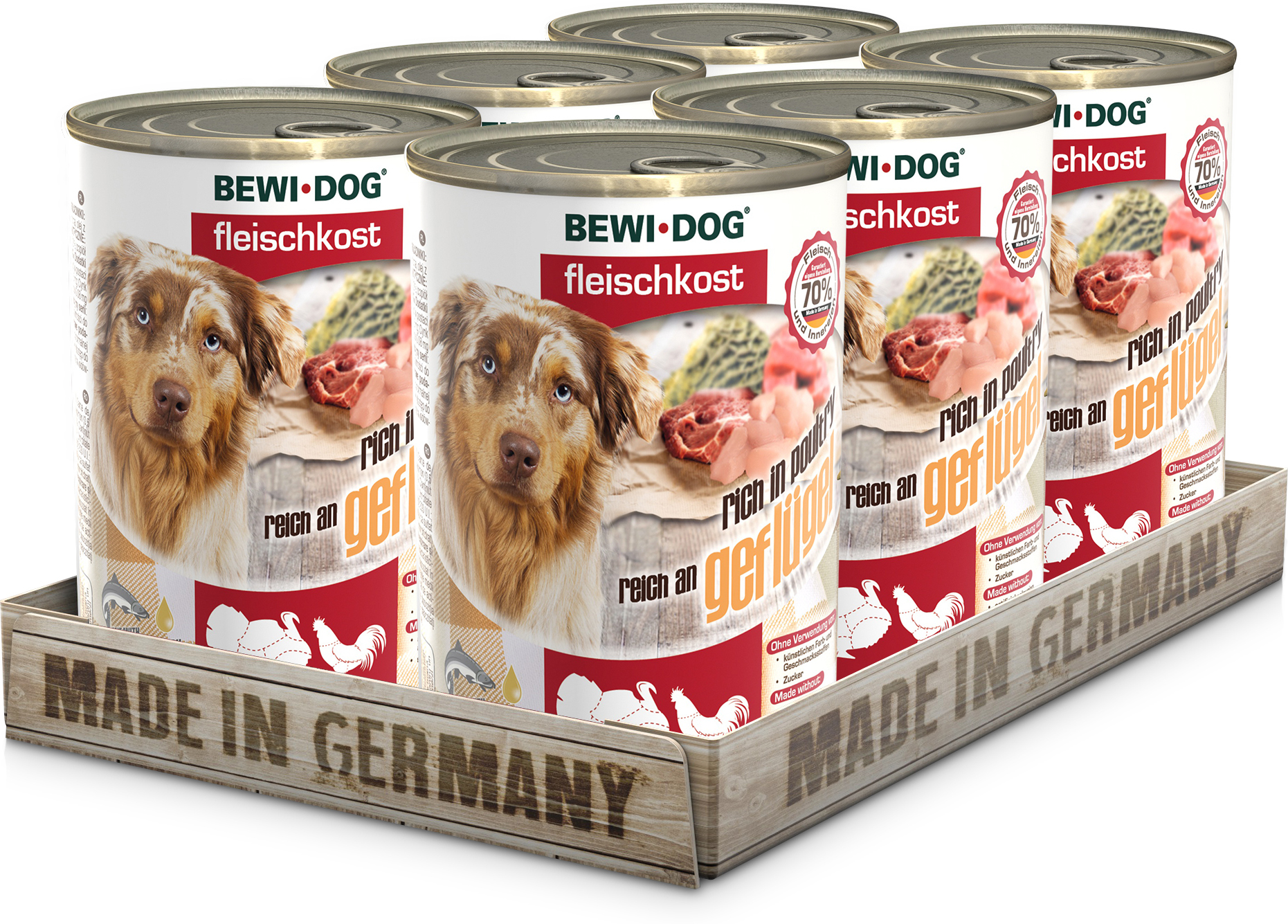 Bewi-Dog conservă bogată în carne pură de pasăre