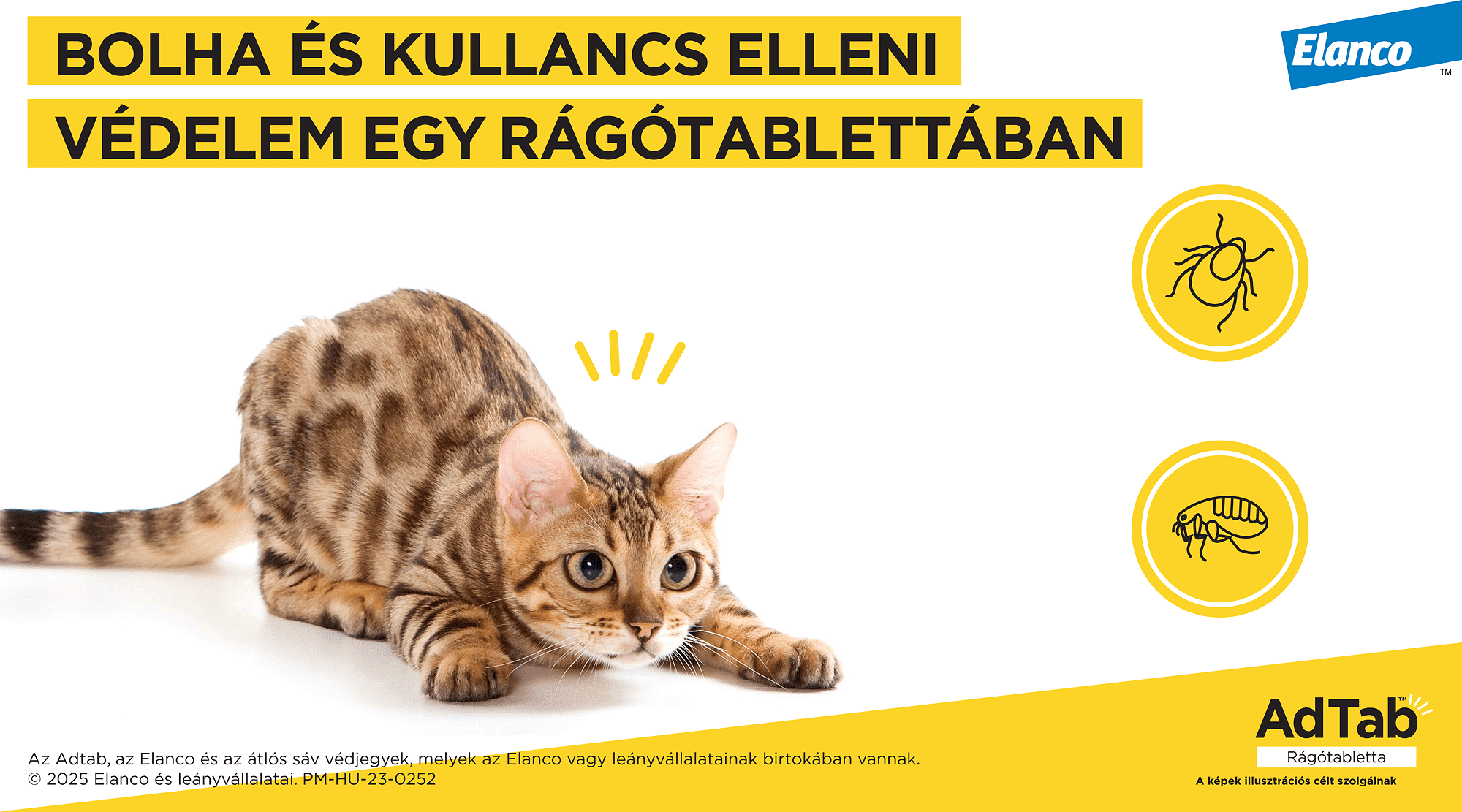 AdTab rágótabletta macskáknak bolha és kullancs ellen