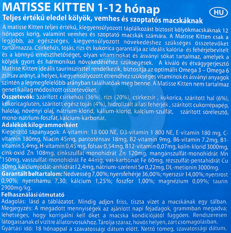 Matisse Kitten kölyökmacskáknak