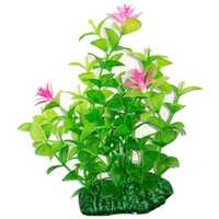 Plantă artificială pentru acvariu, cu flori de culoare roz