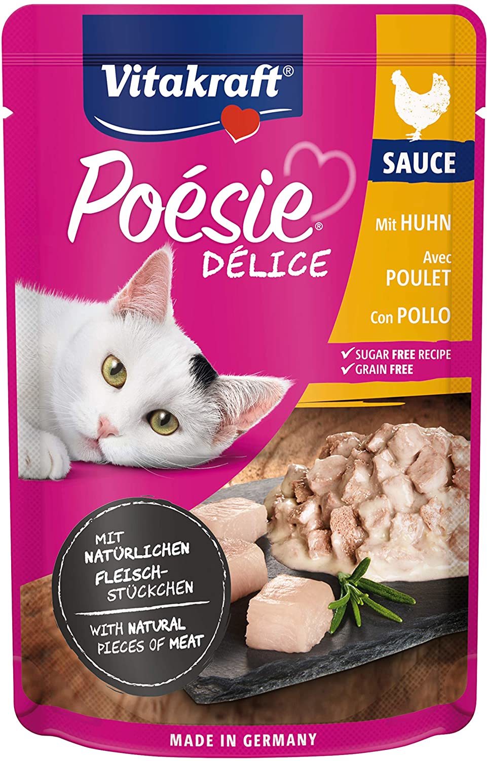 Vitakraft Poésie Poultry selecție de pui și curcan în sos pentru pisici - Pliculețe multipack (4 x 2 x 85 g) - zoom