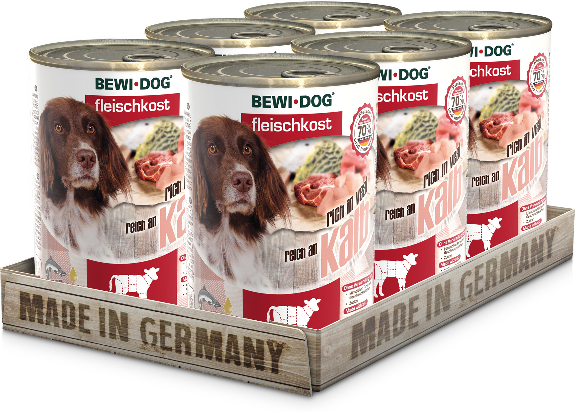 Bewi-Dog conservă bogată în carne pură de vițel
