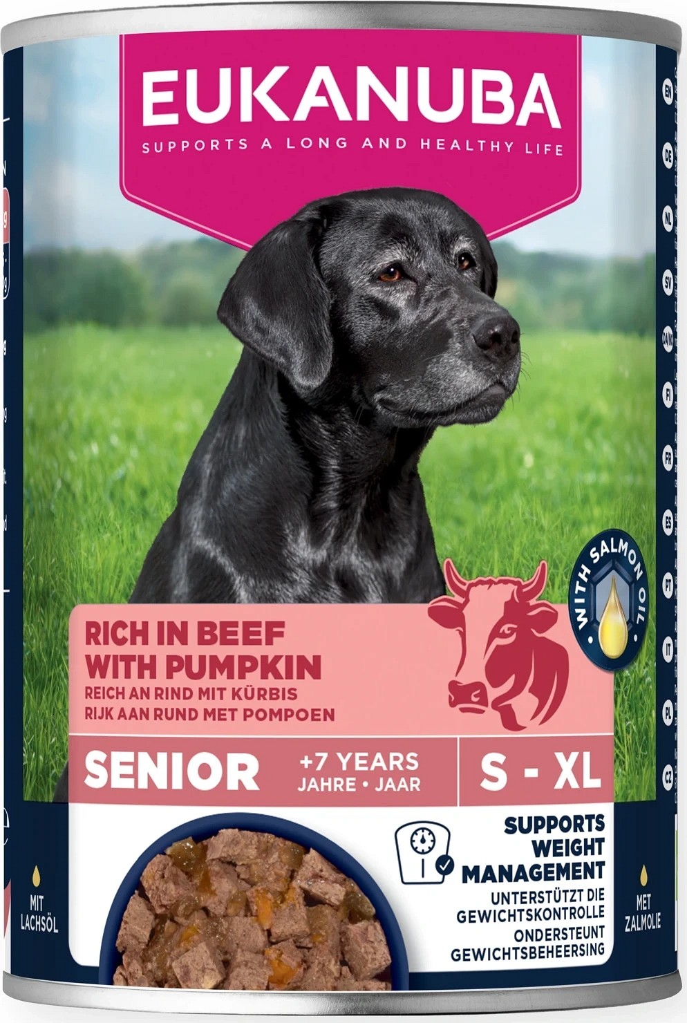 Eukanuba hrană umedă senior cu vită pentru câini