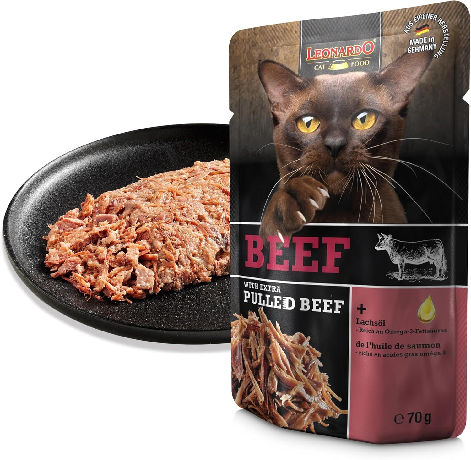 Leonardo Beef pliculeţ cu vită si carne de vită fâșii