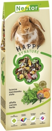 Nestor eledel nyúlnak gyógynövényekkel és szénával