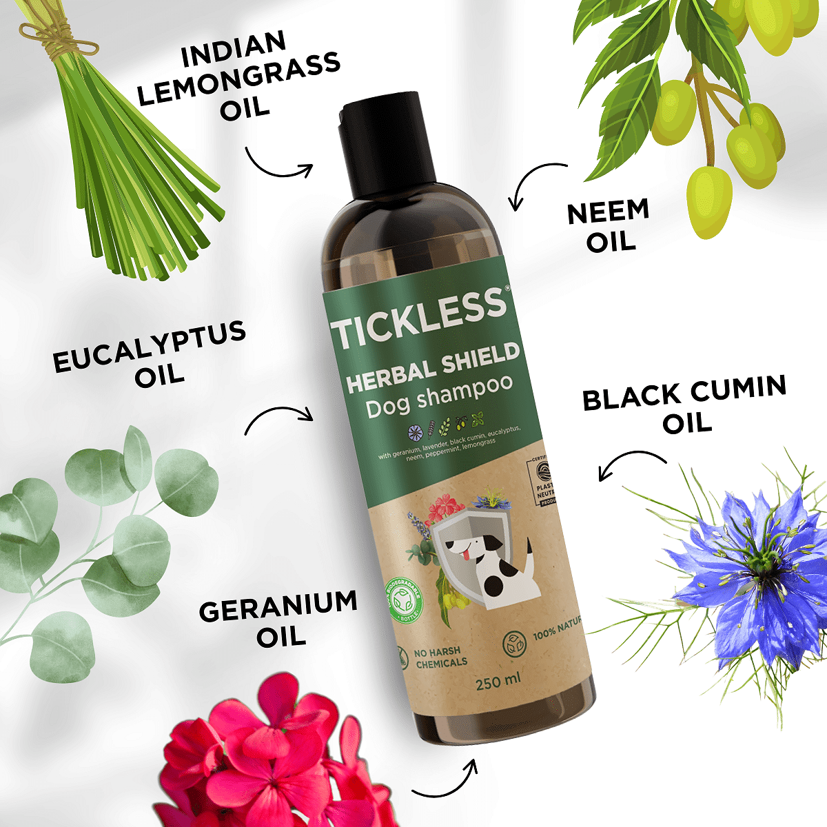 Tickless Herbal Shield șampon pentru câini - zoom
