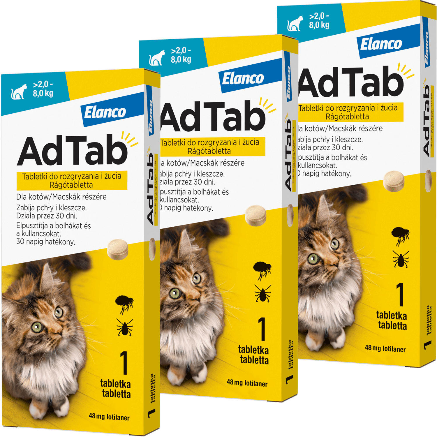 AdTab - Tabletă pt pisici împotriva căpușelor și puricilor - zoom