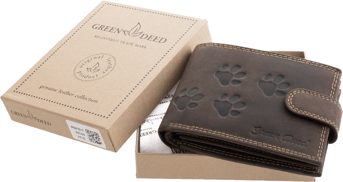 GreenDeed portofel din piele naturală cu model de câine - zoom