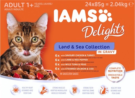 IAMS Cat Delights – Land & Sea – Szószos – Multipack