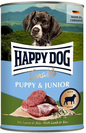 Happy Dog Sensible Puppy & Junior Lamm & Reis konzerv