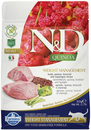 N&D Cat Grain Free Quinoa Weight Management Lamb – Súlykontroll