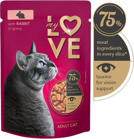 My Love nyúlhús szószban alutasakos macskaeledel