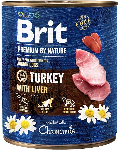 Conservă Brit Premium Junior Turkey with Liver