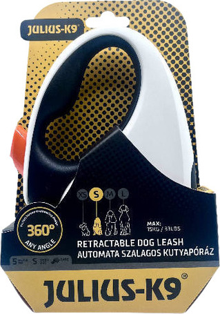 Julius-K9 automata szalagpóráz (Fehér/Fekete)