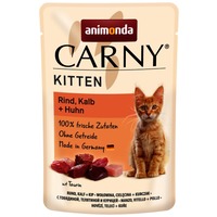 Animonda Carny Kitten pliculeț cu carne de vită, vițel și pui pentru pisoi