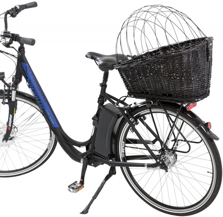 Trixie fekete kosár ráccsal kerékpárra
