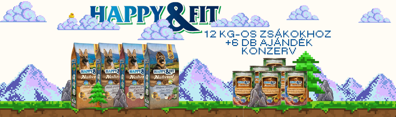 Happy&Fit Natural tápok mellé most 6 db ajándék Happy&Fit konzervet adunk