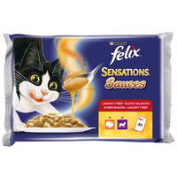 Felix Sensations Sauces húsos válogatás (pulyka, bárány) ízletes szószban - Multipack (4 x 100 g) Felix Sensations Sauces húsos válogatás (pulyka, bárány) ízletes szószban - Multipack (4 x 100 g)