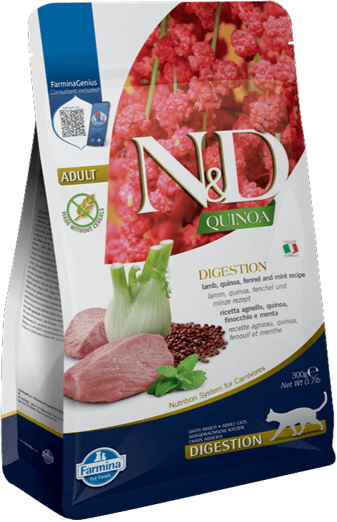 N&D Cat Grain Free Quinoa Digestion Lamb – Emésztési problémákra | Szuperprémium macskatáp