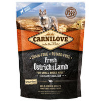 CarniLove Fresh Adult Dog Small Excellent Digestion - Strucc- és bárányhúsos táp kistestű kutyáknak a jó emésztésért