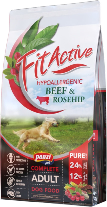 FitActive Pure Hypoallergenic Beef & Rosehip - Hrană uscată hipoalergenică pentru câini adulți