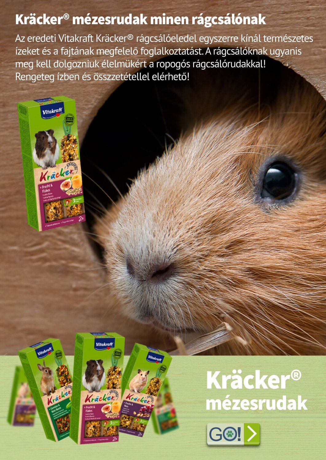 Vitakraft Kracker baton dublu cu mei și mere pentru șoareci și rozătoare - zoom