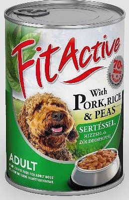 FitActive hrană umedă pentru câini adulți cu porc