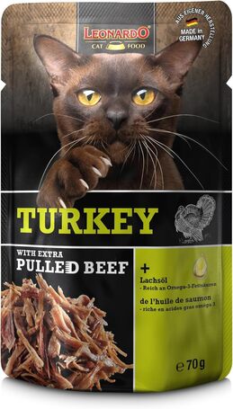 Leonardo pulykahús extra tépett marhahússal alutasakos macskaeledel