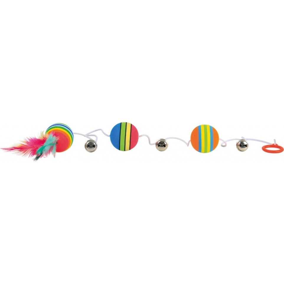 Trixie mingi curcubeu pe banda elastica pentru pisici (ø 3.5 cm / 80 cm)