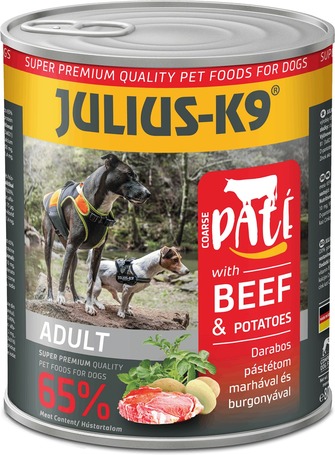 Julius-K9 Paté Beef & Liver | Marhahúsban gazdag pástétomos konzerv | 60% -os hústartalom