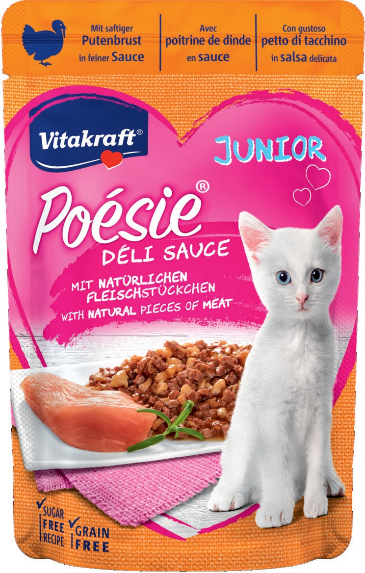 Vitakraft Poésie Délice Junior Turkey Sauce pliculeţ pentru pisici - zoom