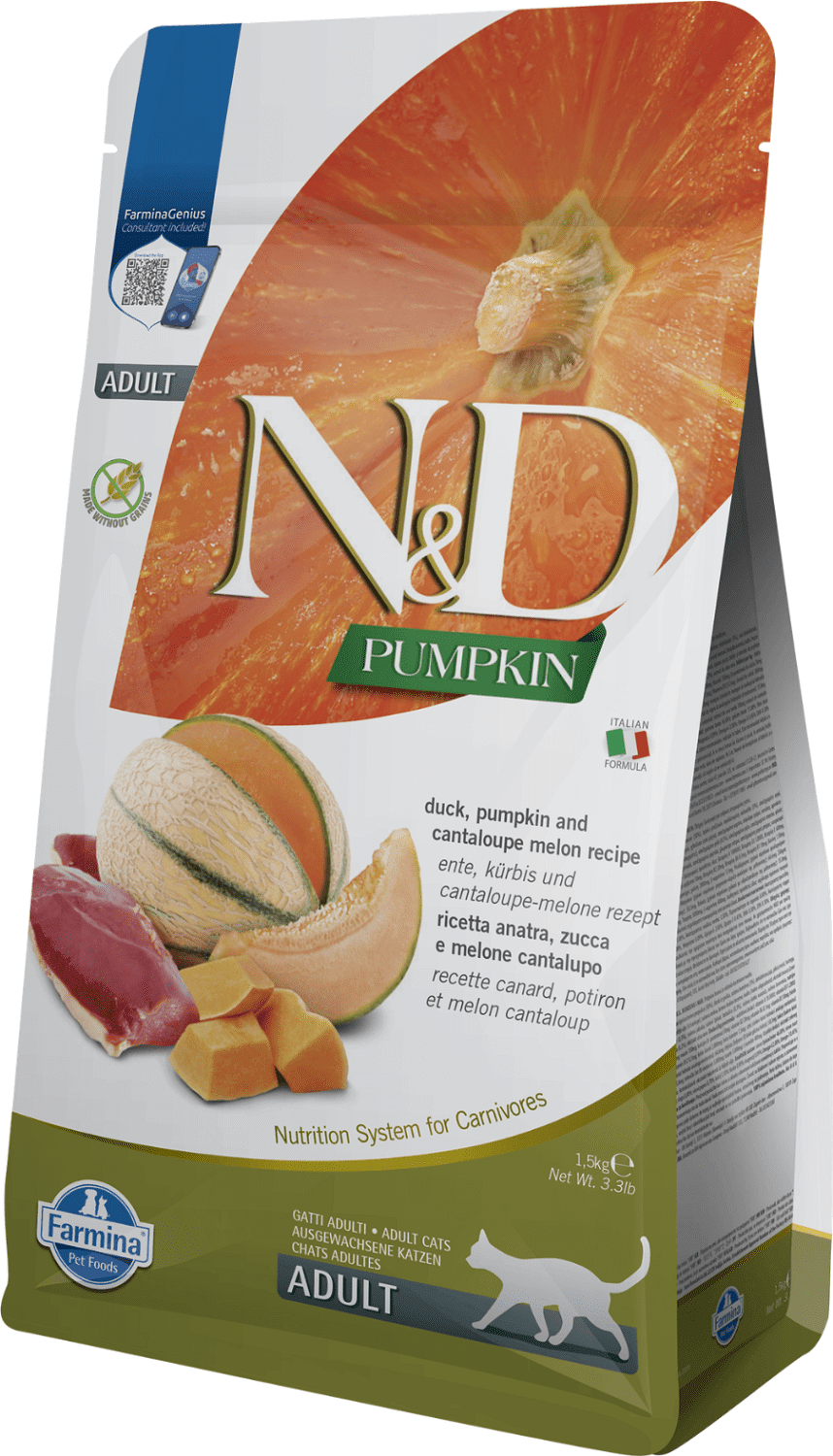N&D Pumpkin Cat Grain Free kacsahússal, sütőtökkel és sárgadinnyével | Szuperprémium macskatáp