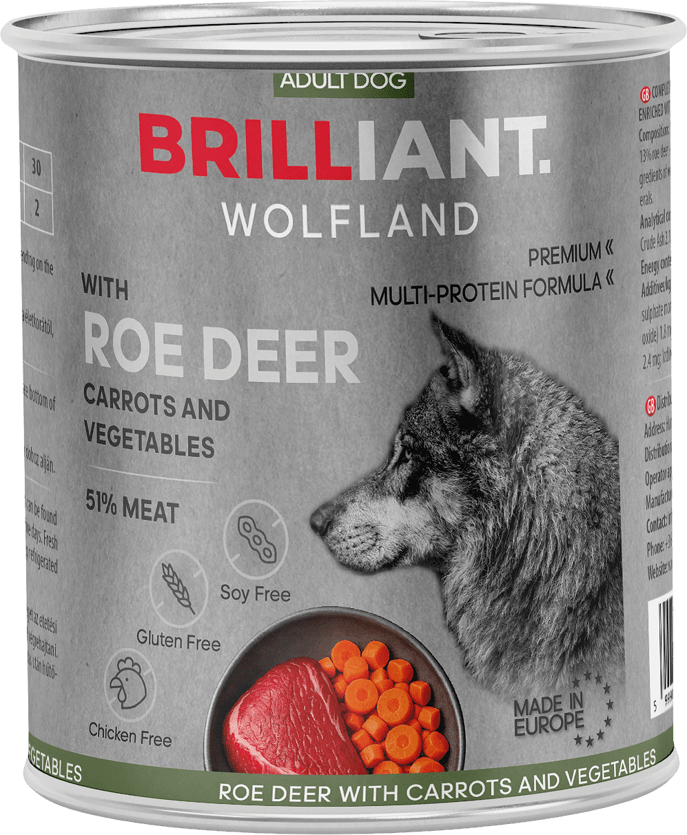 Brilliant Wolfland prémium kutyakonzerv őzzel