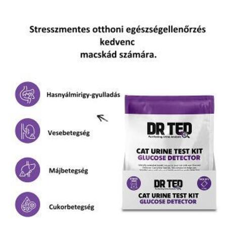 Dr Ted Cat Urine Test Kit - Glükóz vizelet teszt macskáknak