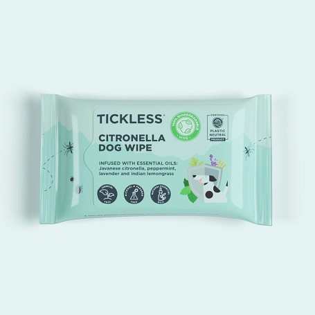 Tickless természetes kullancs-, bolha- és szúnyogriasztó nedves törlőkendő 20 db