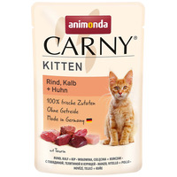 Animonda Carny Kitten marhás, borjús és csirkés alutasakos eledel kölyök macskáknak Animonda Carny Kitten marhás, borjús és csirkés alutasakos eledel kölyök macskáknak
