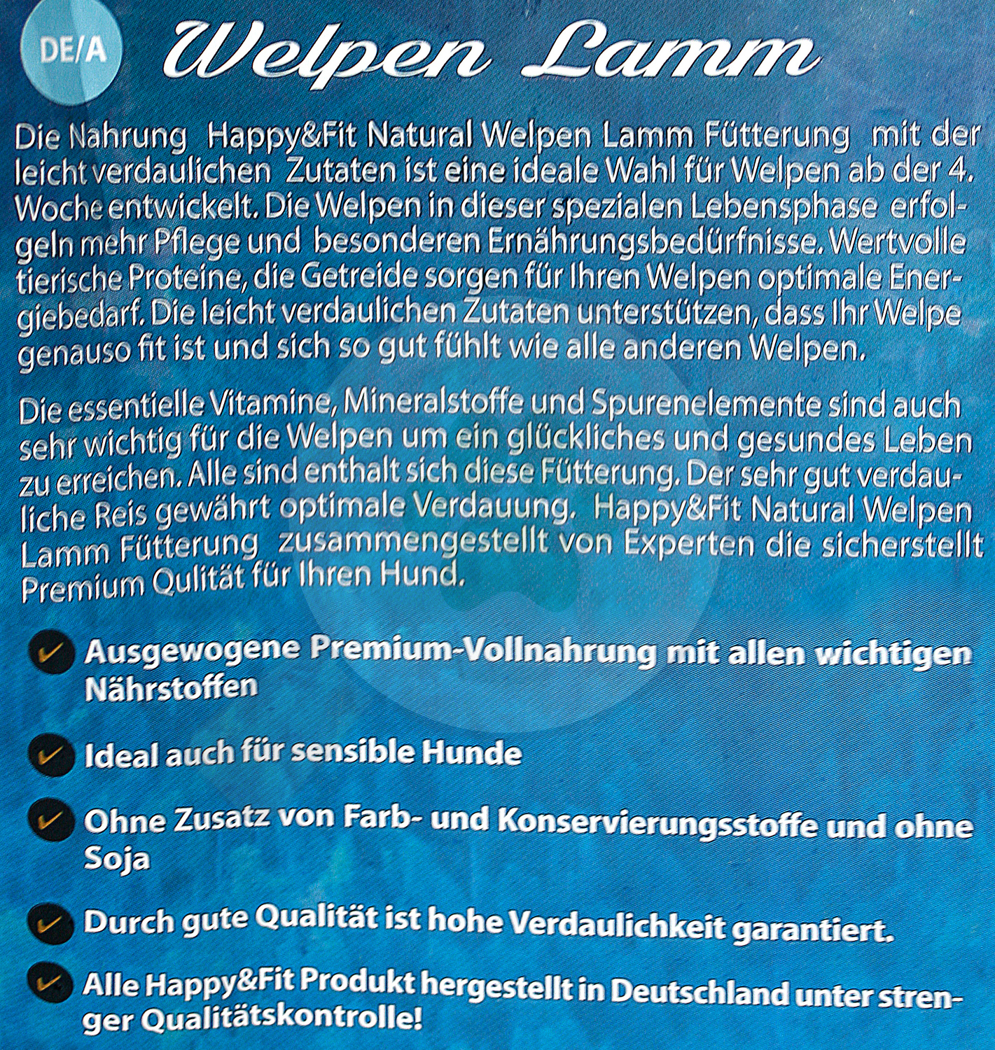 Happy&Fit Natural Welpen Lamm hrană pentru puii de câine - zoom