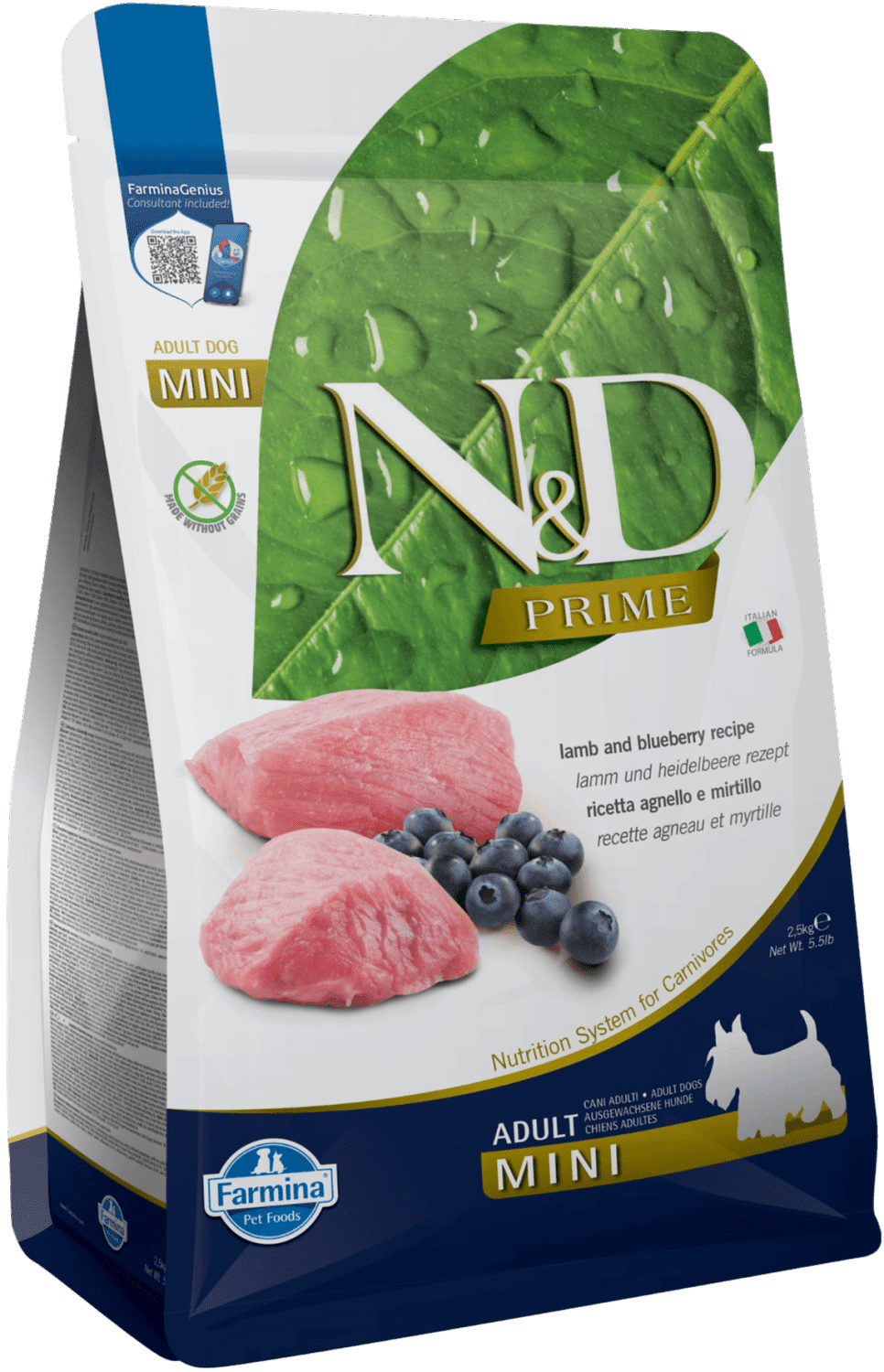 N&D Dog Prime Adult Mini Lamb & Blueberry | Bárányhúsos és vörösáfonyás száraztáp kistestű kutyáknak