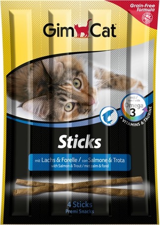 GimCat Sticks lazacos és pisztrángos rudak cicáknak