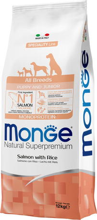 Monge Speciality Line Dog Puppy & Junior Monoprotein Salmon with Rice