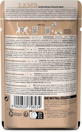 Leonardo bárányhús extra tépett marhahússal alutasakos macskaeledel