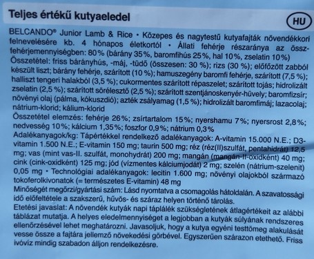 Belcando Junior Lamb & Rice | Bárányhúsos táp normál testméretű növendék kutyáknak
