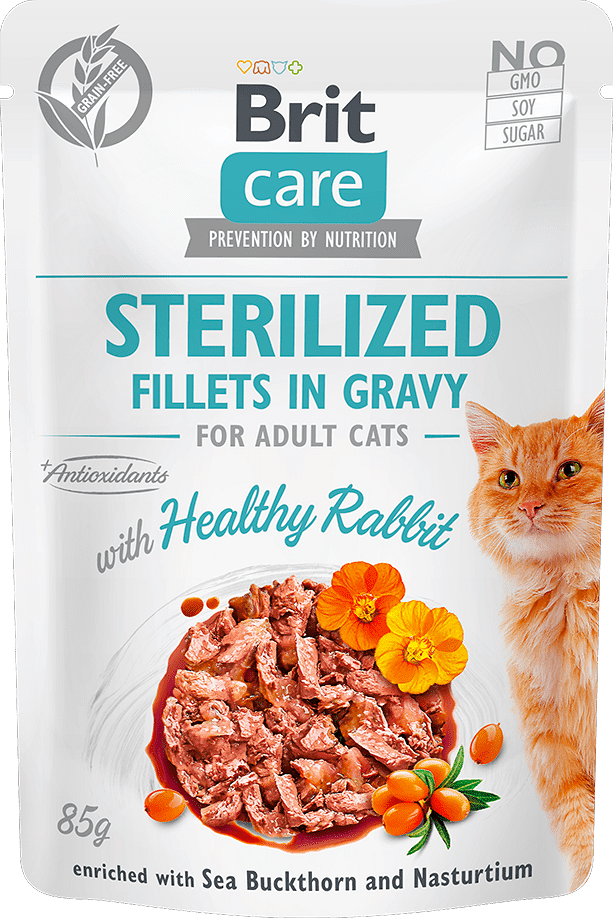Brit Care Cat Sterilized Rabbit in Gravy 85 g