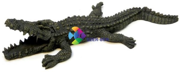 Crocodil cu pulverizator de aer, decor pentru acvariu