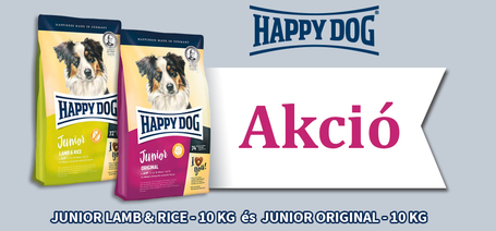Happy Dog Junior Original + Junior Lamb & Rice táp akció