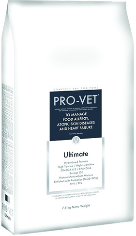 Pro-Vet Ultimate pentru gestionarea alergiilor alimentare, a bolilor de piele atopice și a insuficienței cardiace